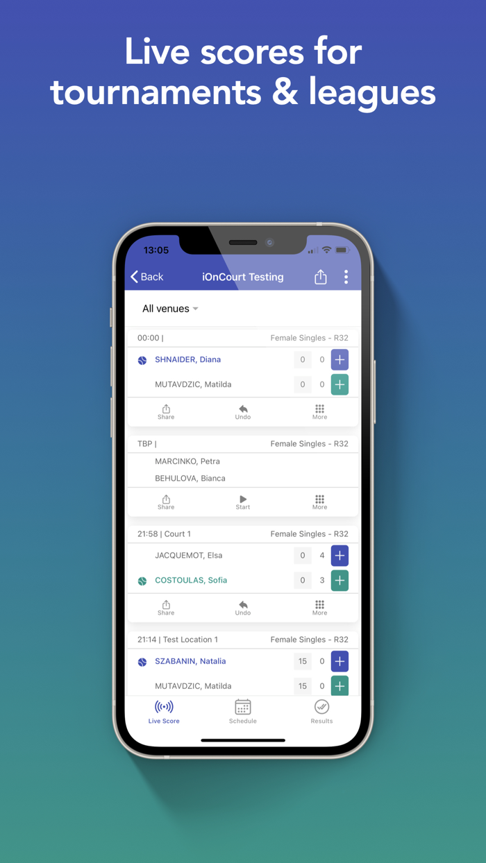 iOnCourt Tennis Match Tracker