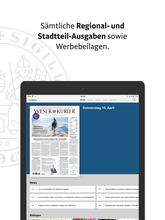 WESERKURIER EPaper App Bewertung, Analyse und Kritik Tipps und Tricks