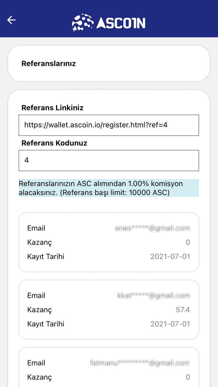 Ascoin Mobil Cüzdan