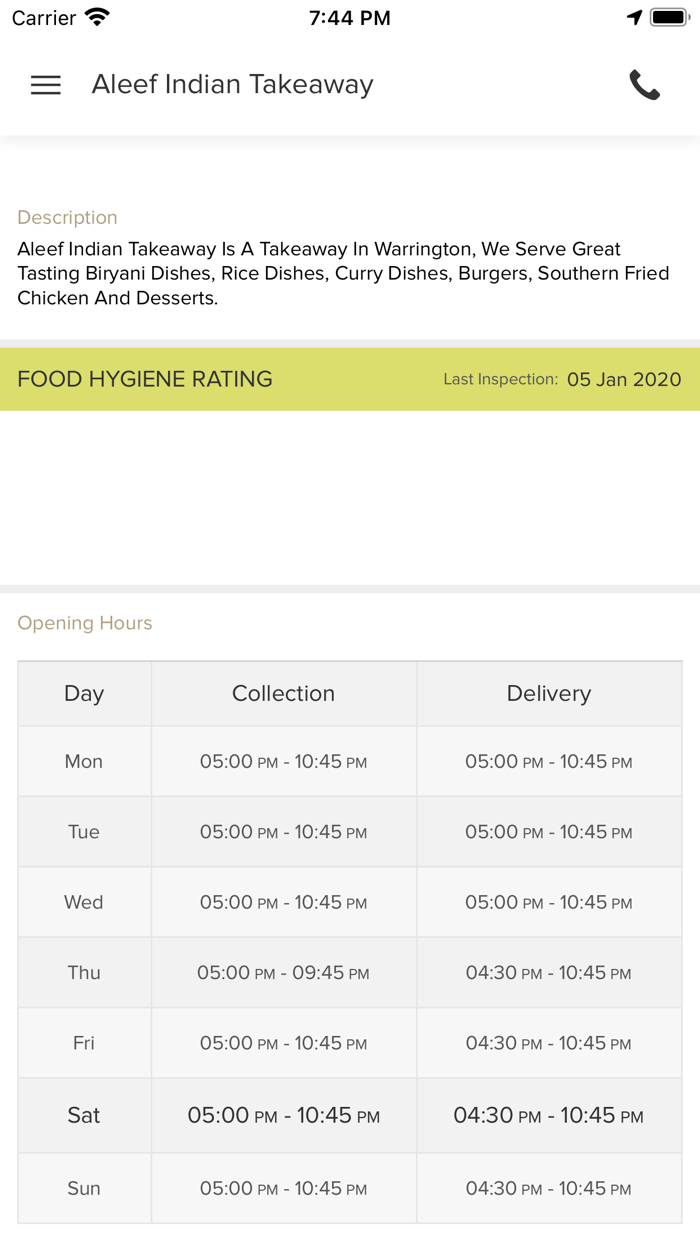 Aleef Indian Takeaway