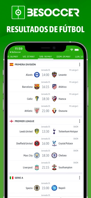 Enriquecimiento Mal funcionamiento bordado Resultados de Fútbol BeSoccer en App Store