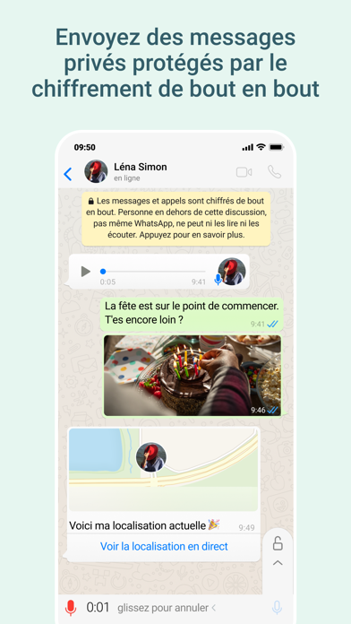 WhatsApp Messenger iphone captures décran