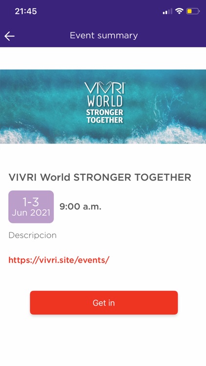 VIVRI EVENTS 2021