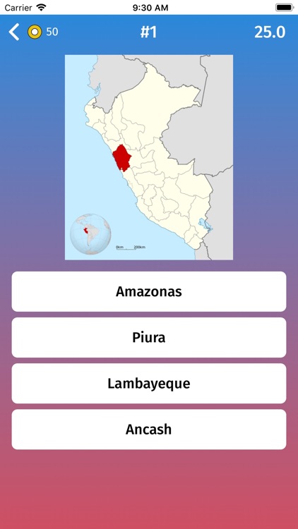 Peru: Regions & Provinces Quiz