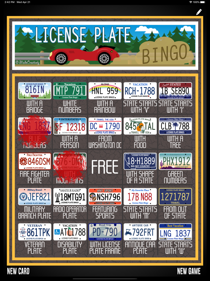 Activity Bingo Travel