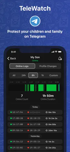 Screenshot 1 TeleWatch tracker for Telegram iphone