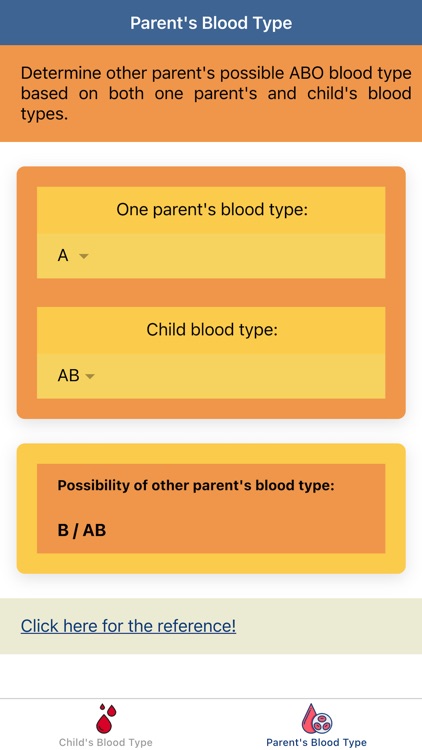 Pocket Blood Type Calculator