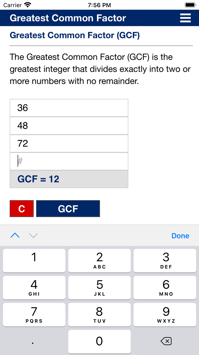 Greatest Common Factor