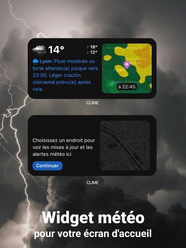 clime radar meteo live dans l app store