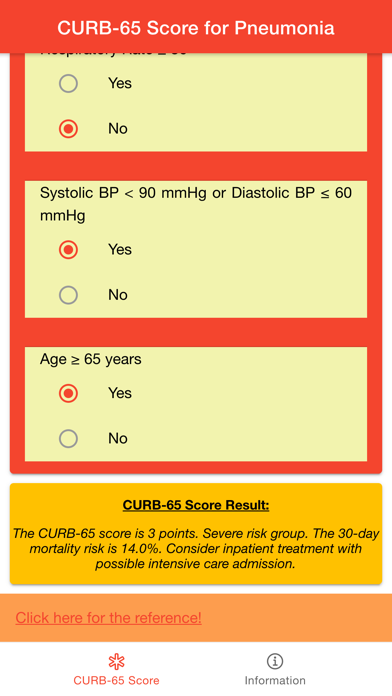 CURB-65 Score for Pneumonia screenshot 2