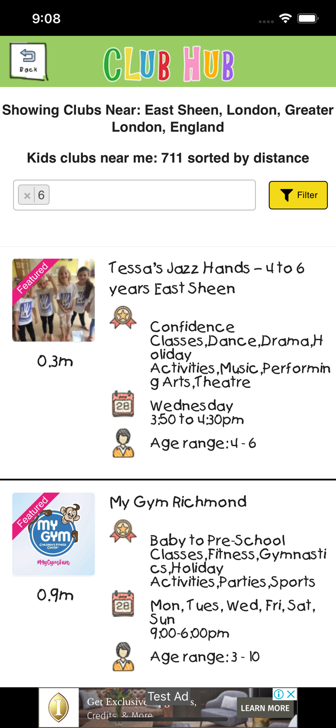 Club Hub UK - Activity Locator