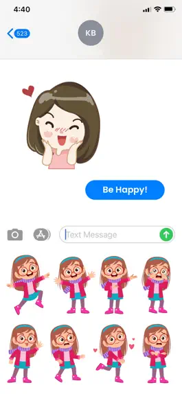 Game screenshot Happy Cute Girl Stickers hack
