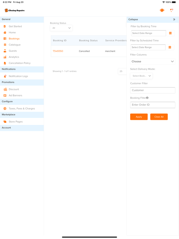 Closing Repairs - Providers