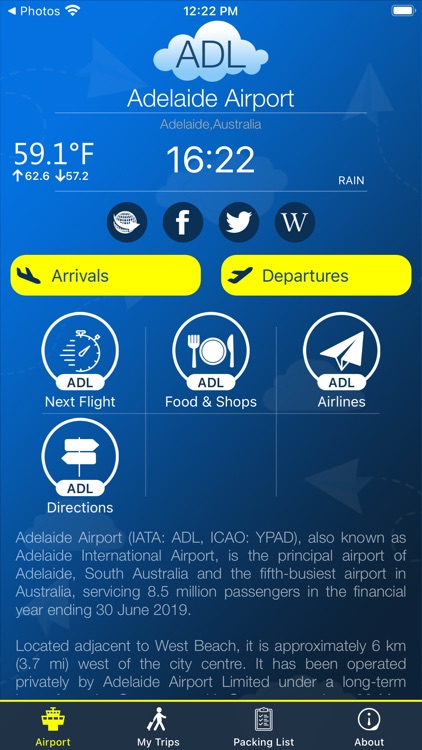 Adelaide Airport Info + Radar