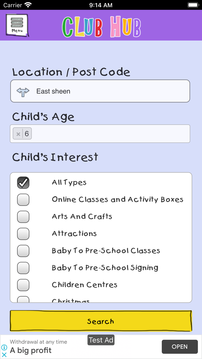 Club Hub UK - Activity Locator