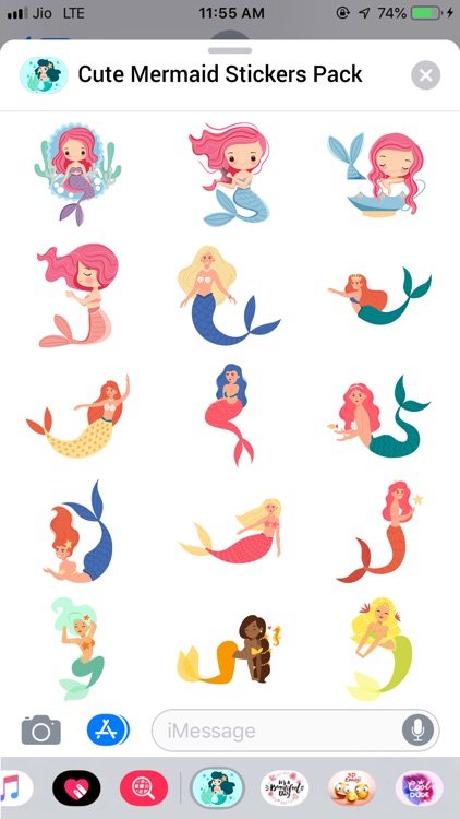 Cute Mermaid Stickers Pack screenshot-0