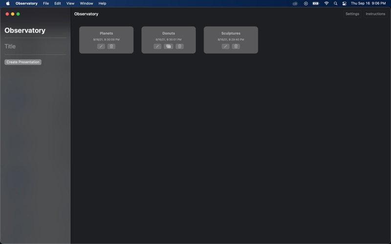 Observatory Presentation