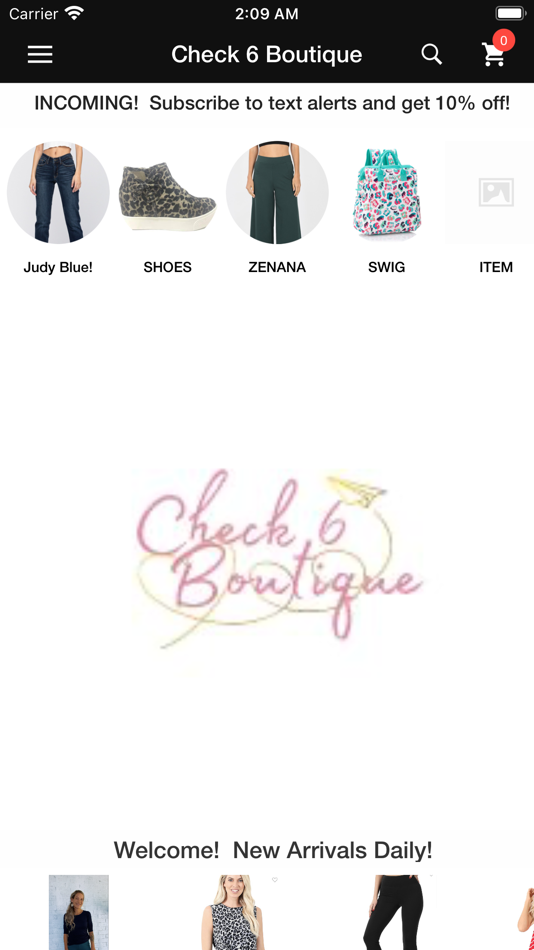 Check 6. M Boutique screenshot site.