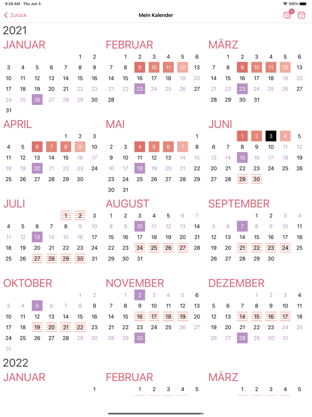 ‎WomanLog Menstruationskalender Screenshot
