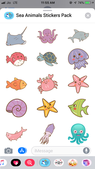 Sea Animals Stickers Pack screenshot 2