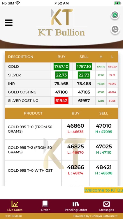 KT Bullion - Oswal Spot