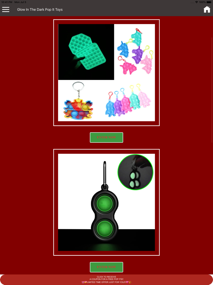 Glow In The Dark pop It Toys