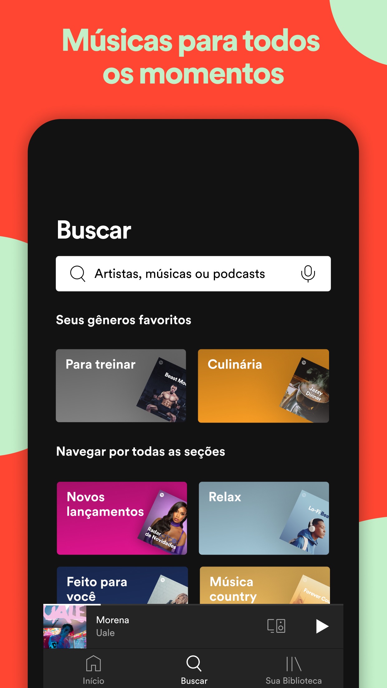 Screenshot do app Spotify: Música em streaming