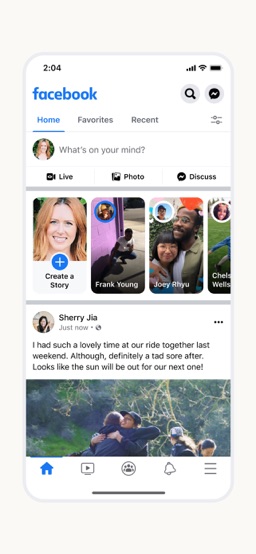 Facebook app screenshot