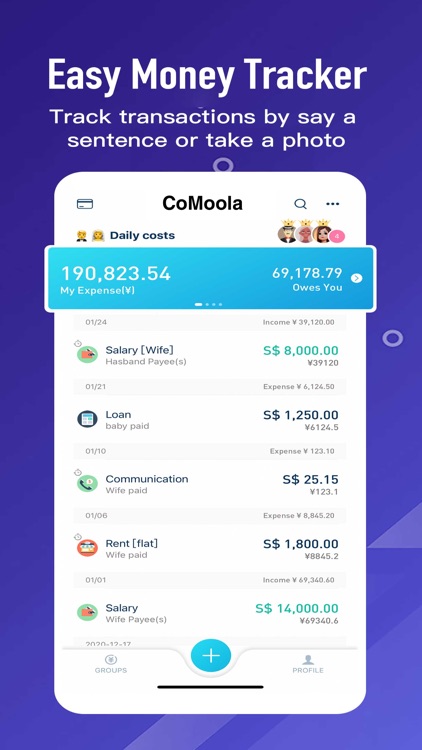 CoMoola - Magic Money Tracker