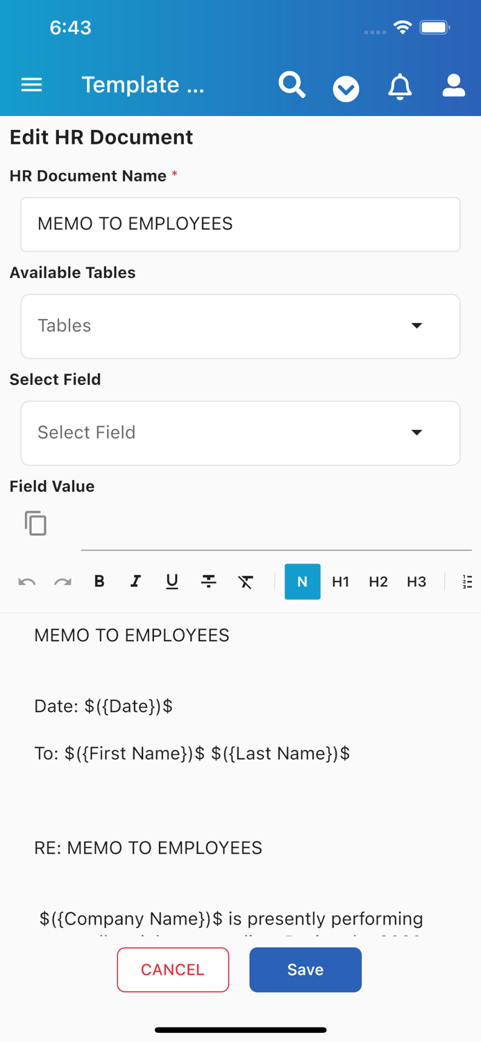 HRBluSky User Portal