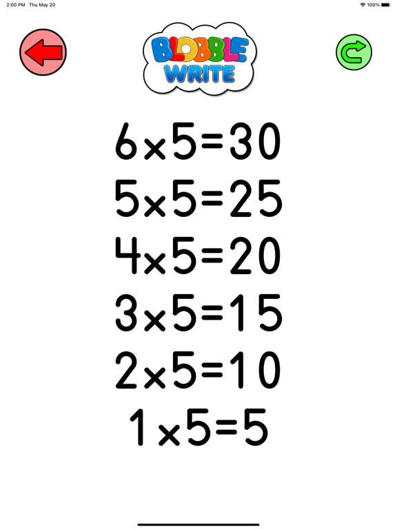 BlobbleWrite Times Tables screenshot 3