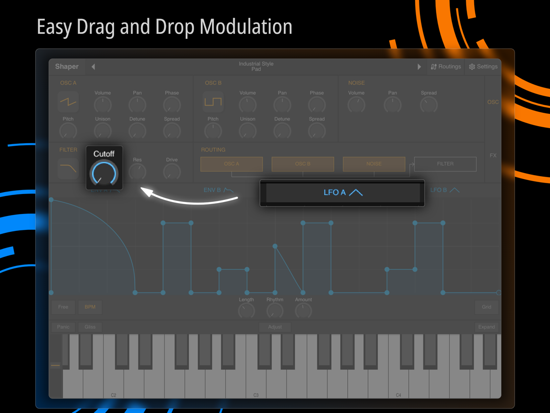 Shaper Synthesizer App voor iPhone, iPad en iPod touch AppWereld