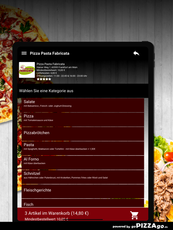 Pizza Pasta Fabricata Frankfur screenshot 8