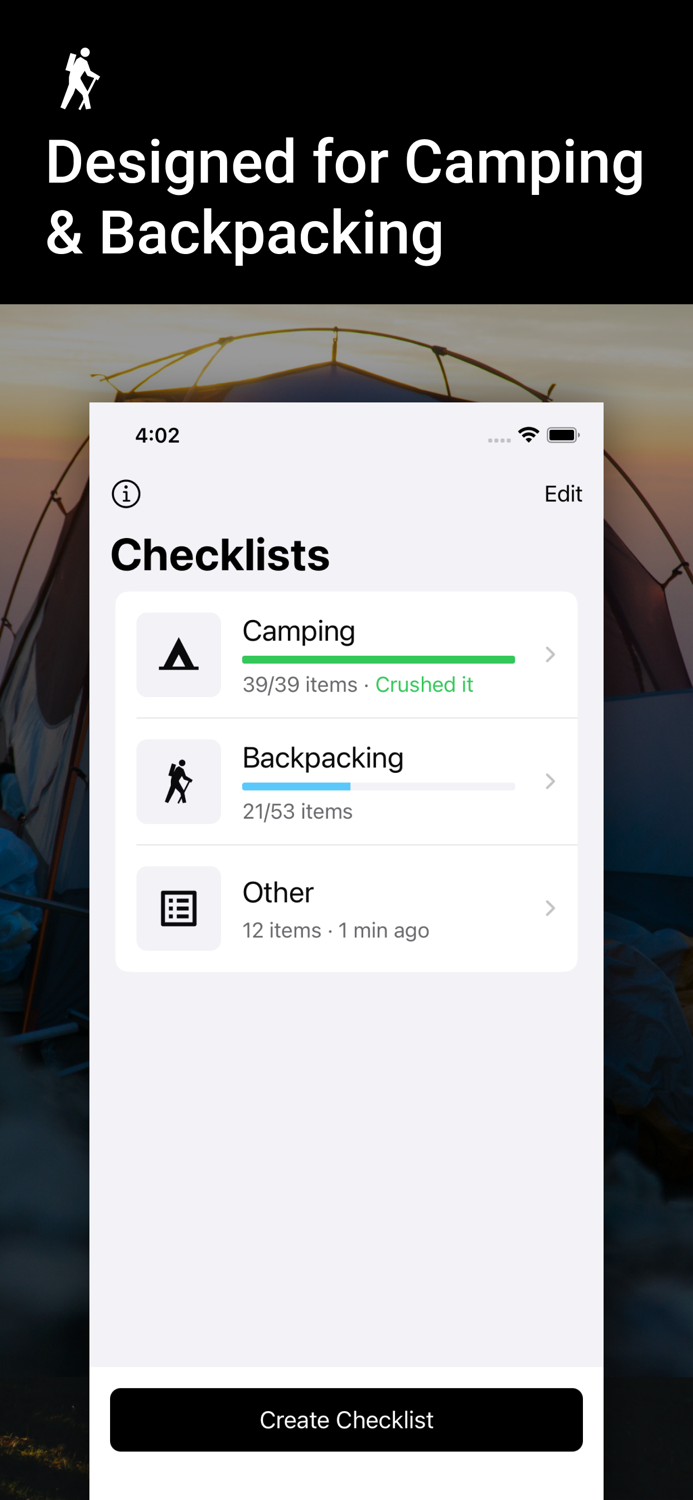 Camping Checklist - Pro