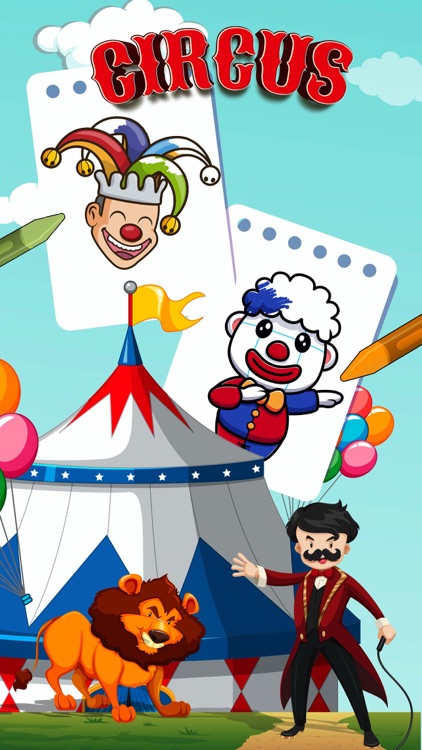 Circus and Clowns - Coloring