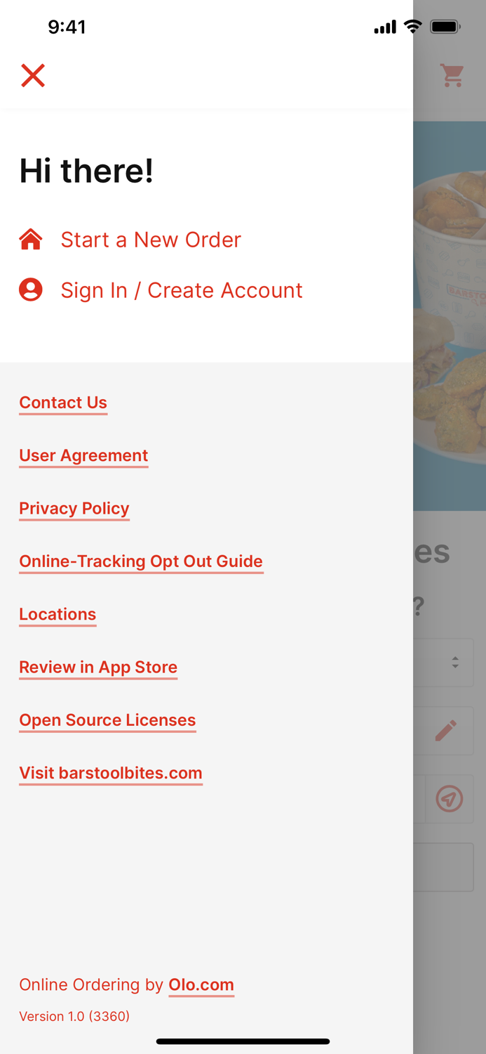 Barstool Bites Ordering