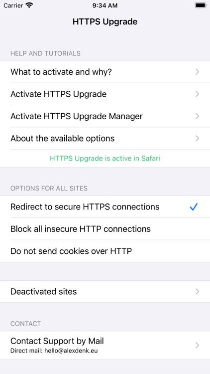 HTTPS Upgrade for Safari