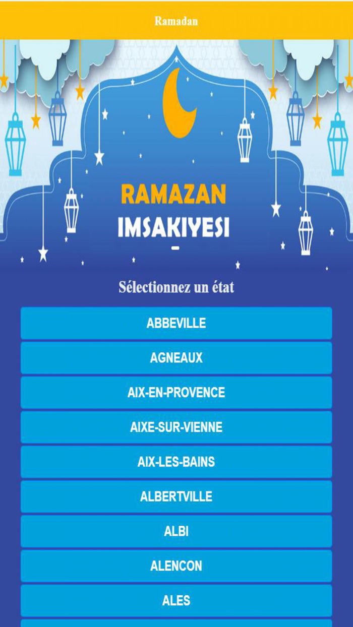 Calendrier du Ramadan