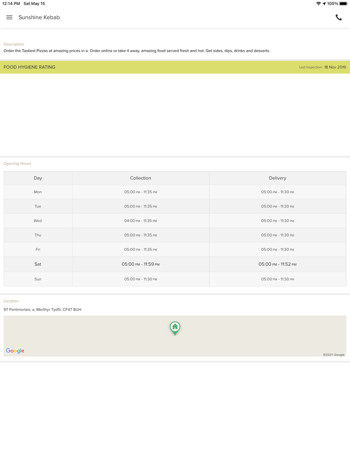 Sunshine Kebab Merthyr Tydfil