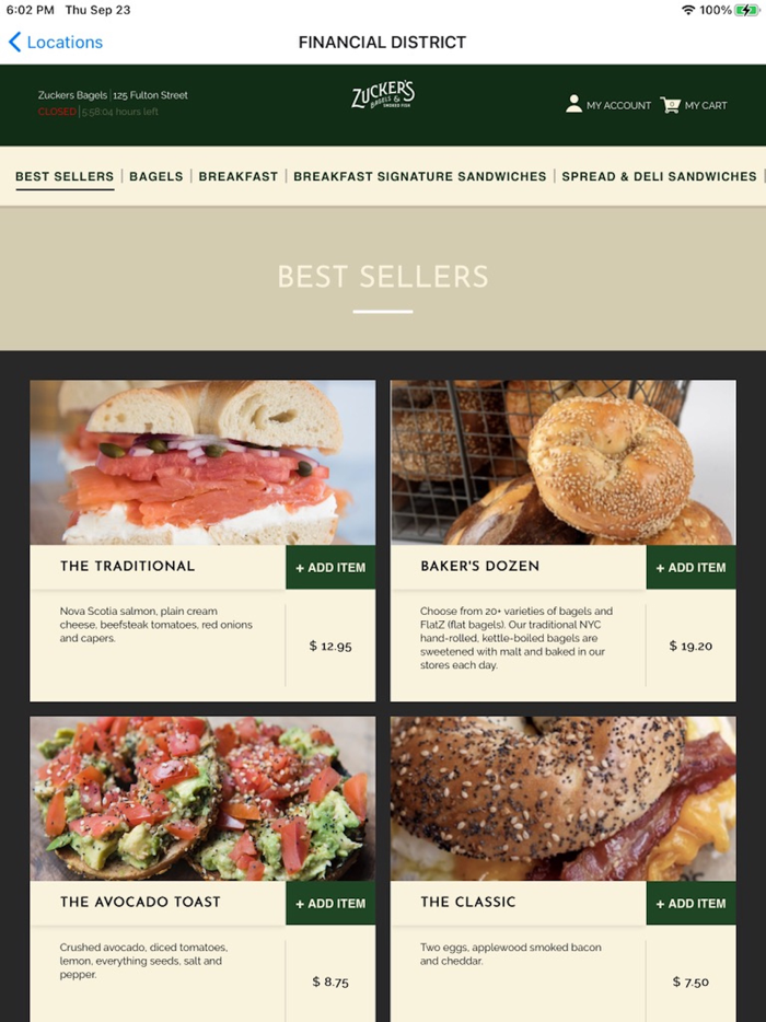 Zuckers Bagels  Smoked Fish