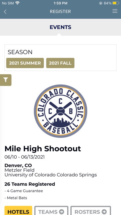 Colorado Classic Baseball