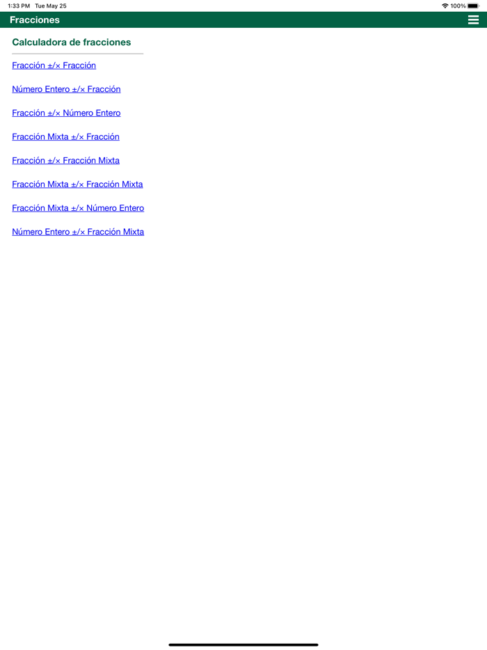 Calculadoras de fracciones