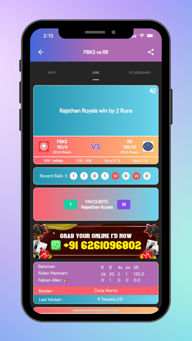 Screenshot #2 pour CricGuru777 Cricket Live Line