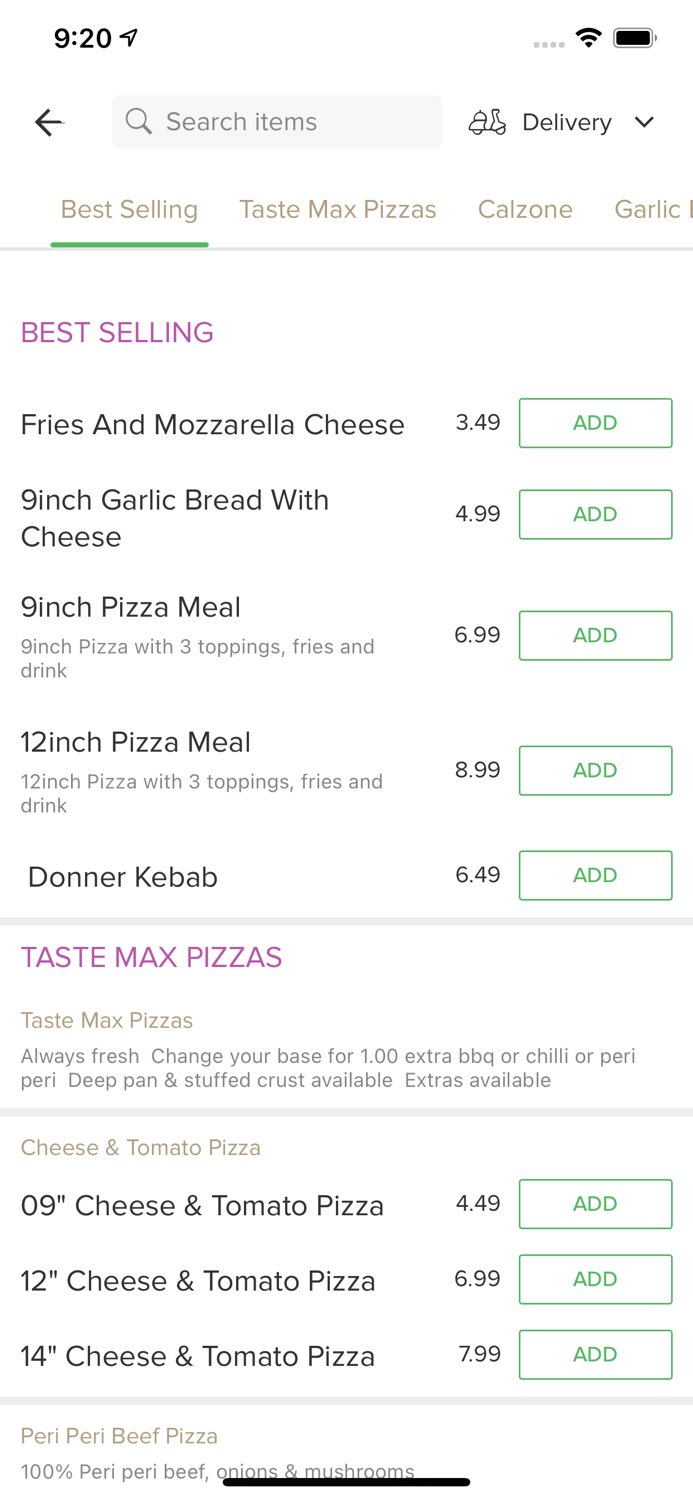 Dixi Chicken Pizza Desserts