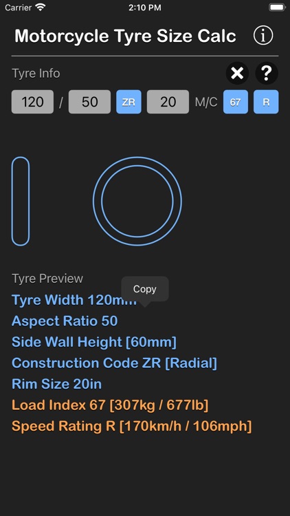 Motorcycle Tyre Size Calc screenshot-6