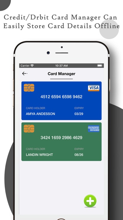 Credit, Debit Card Manager