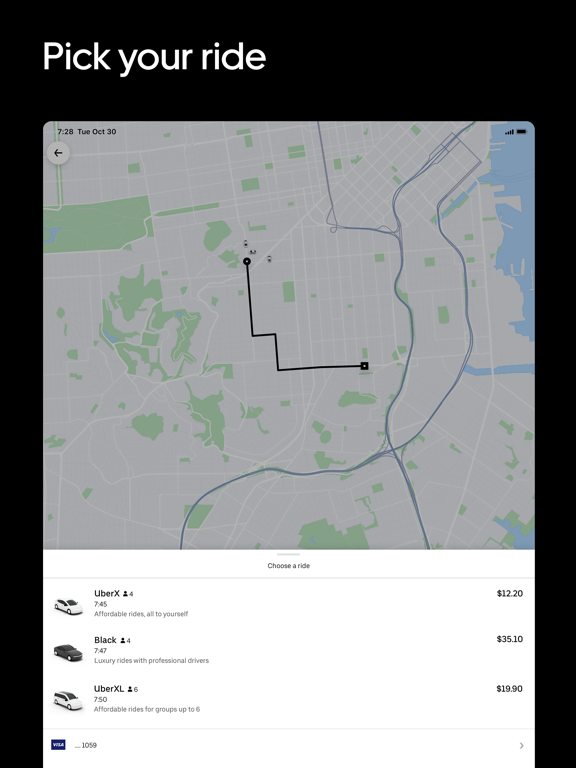 Uber - Request a ride Ipad images