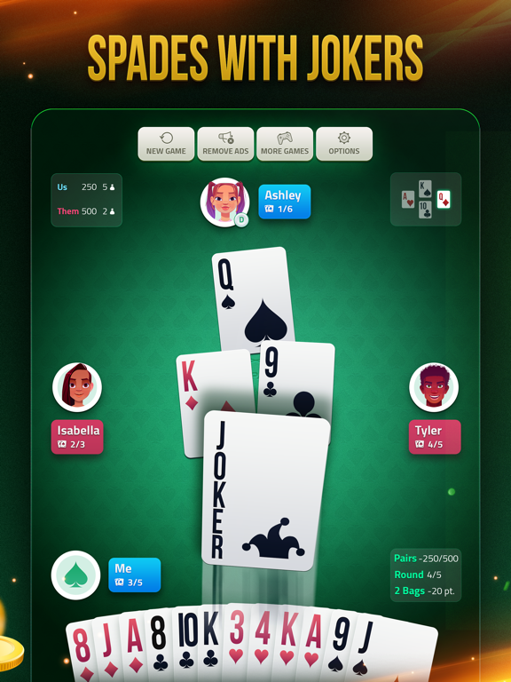 Spades Offline - Card Game screenshot 4