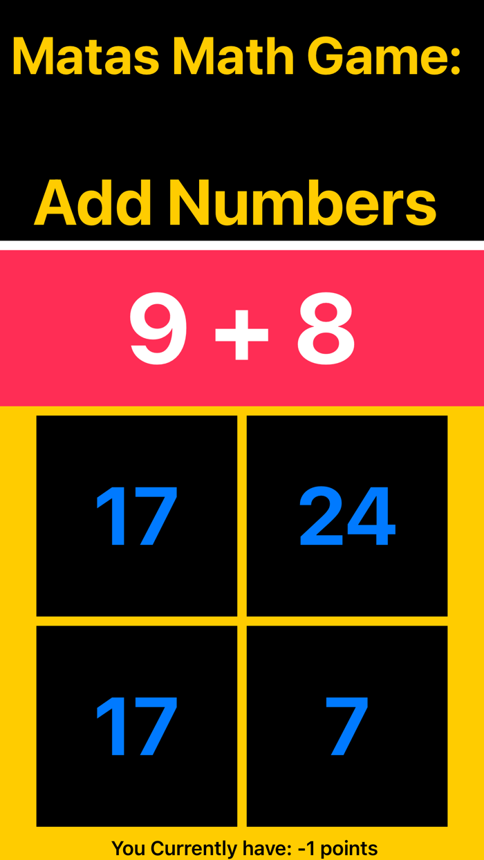Math Game Add Numbers