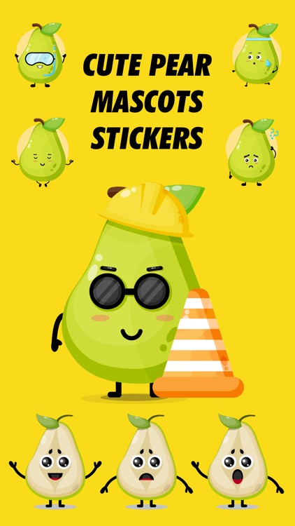 Cute Pear Mascots Stickers